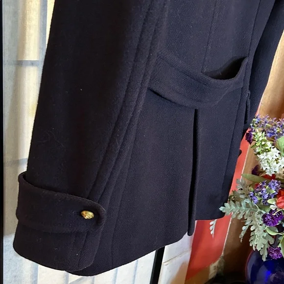 J. Crew Women's Dark Blue Peacoat with Gold Buttons - Picture 9 of 14